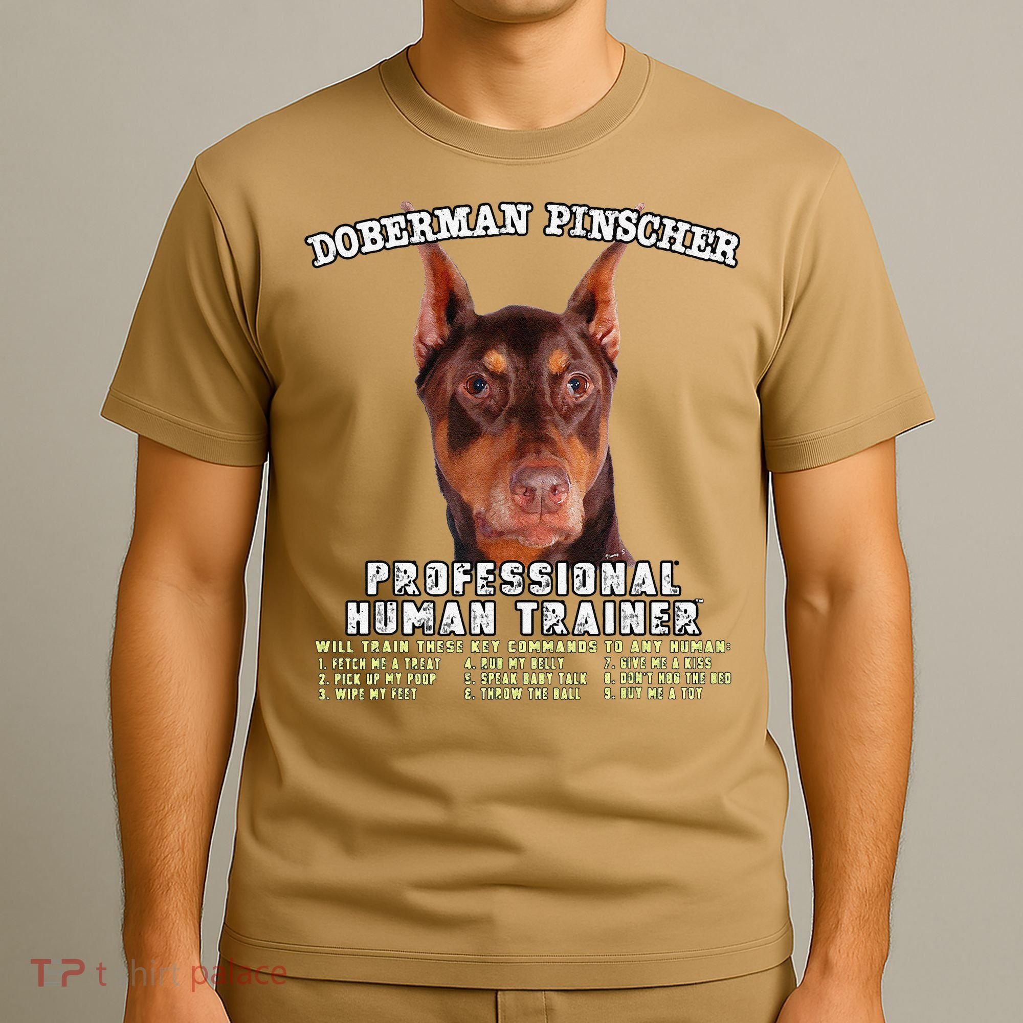 Doberman Pinscher Red Professional Human Trainer Cute Dog T-Shirt