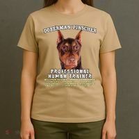 Doberman Pinscher Red Professional Human Trainer Cute Dog T-Shirt thumb 4
