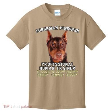 Doberman Pinscher Red Professional Human Trainer Cute Dog Kids T-Shirt