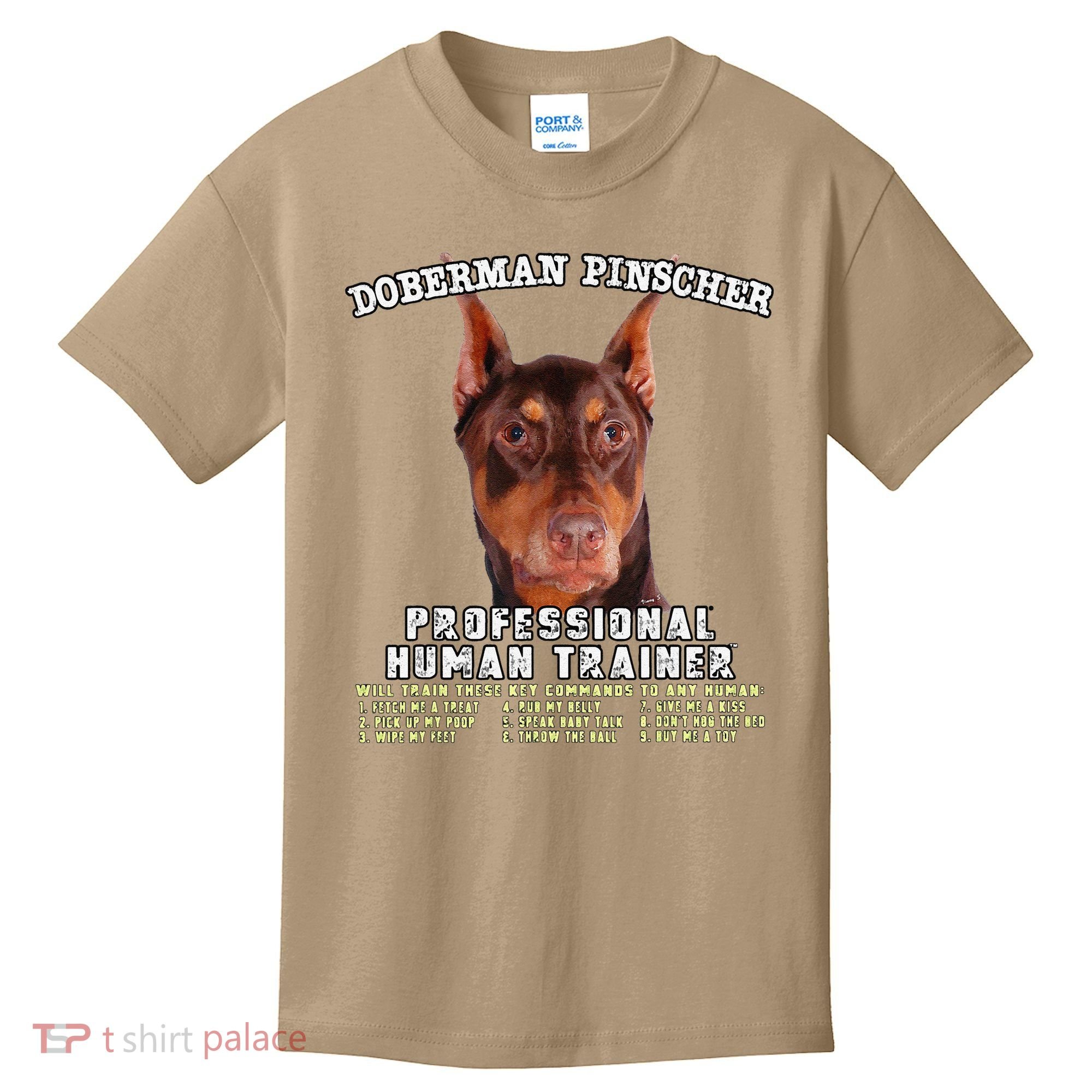 Doberman Pinscher Red Professional Human Trainer Cute Dog Kids T-Shirt