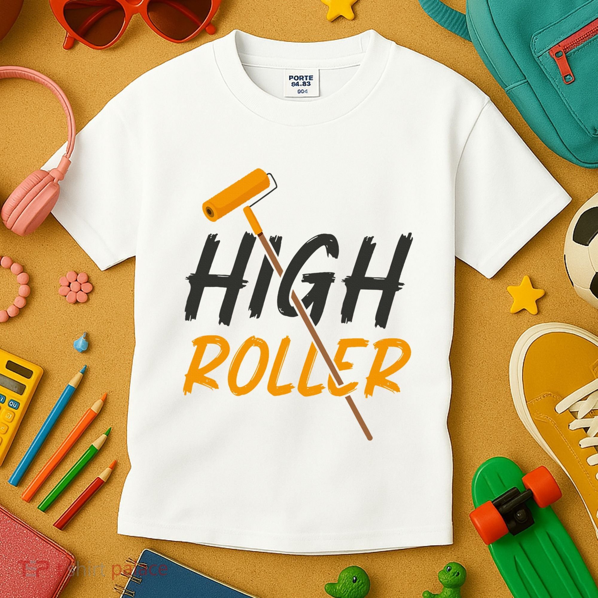 Decorator Paint Roller High Roller Funny House Painter Kids T-Shirt