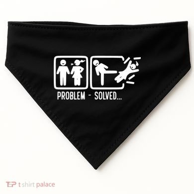 Divorce Problem Solved Funny Break Up USA-Made Doggie Bandana