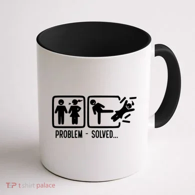 Divorce Problem Solved Funny Break Up Coffee Mug back