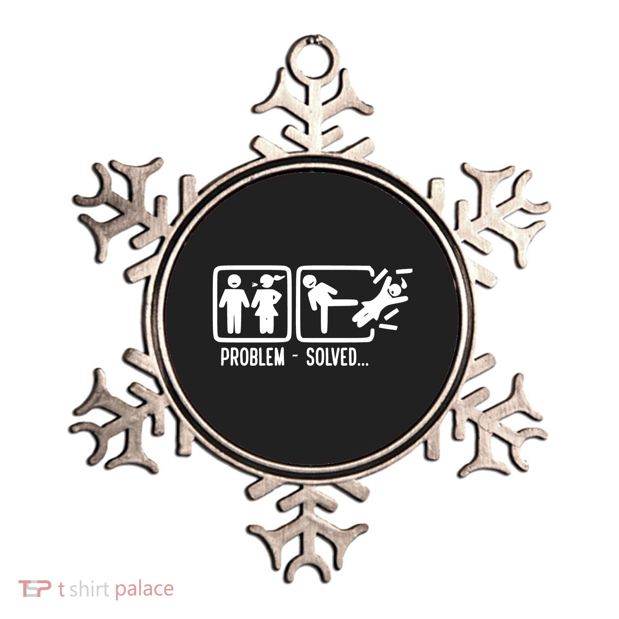 Divorce Problem Solved Funny Break Up Ornament