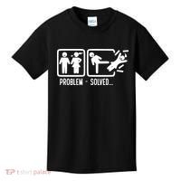 Divorce Problem Solved Funny Break Up Kids T-Shirt thumb 0