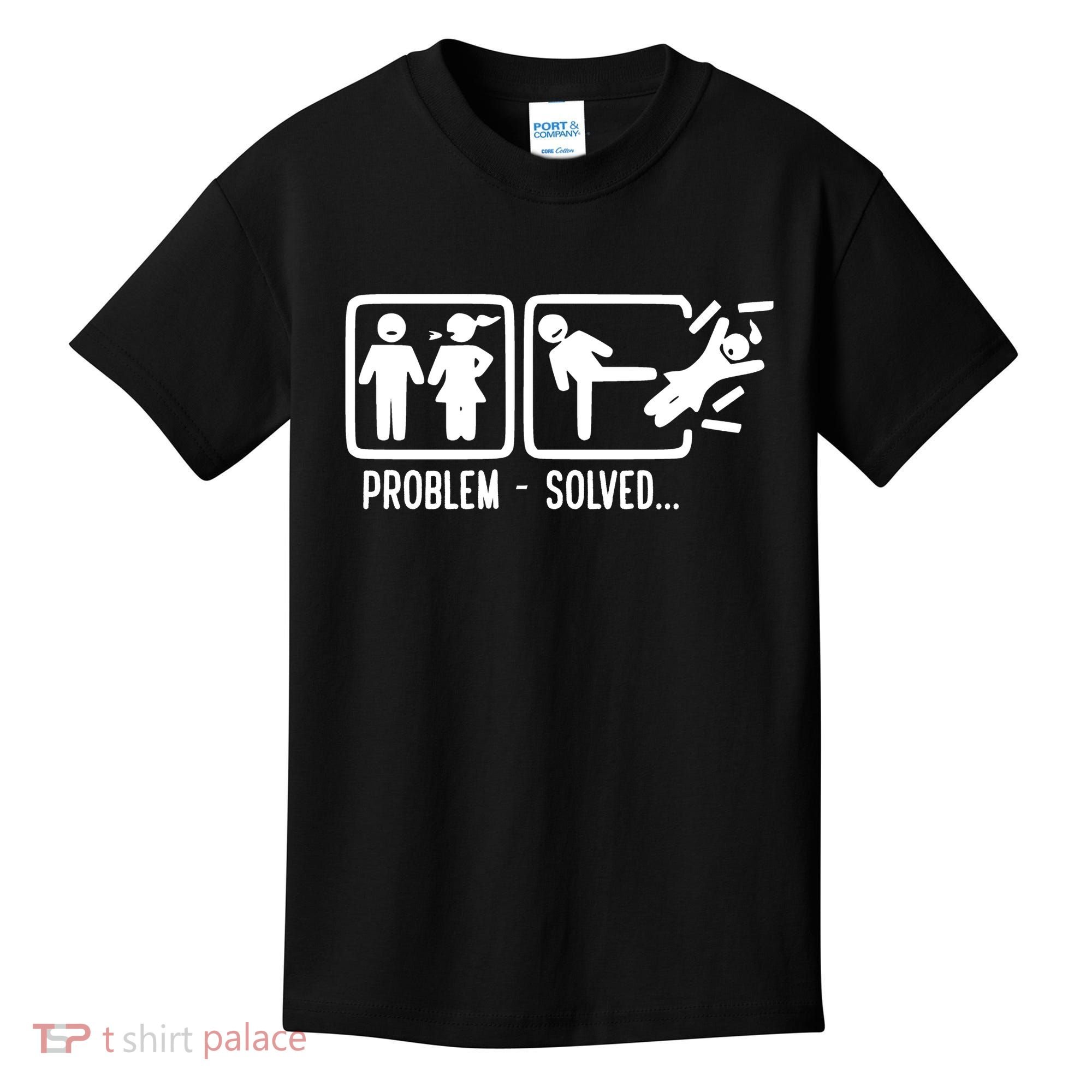 Divorce Problem Solved Funny Break Up Kids T-Shirt