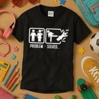 Divorce Problem Solved Funny Break Up Kids T-Shirt thumb 3