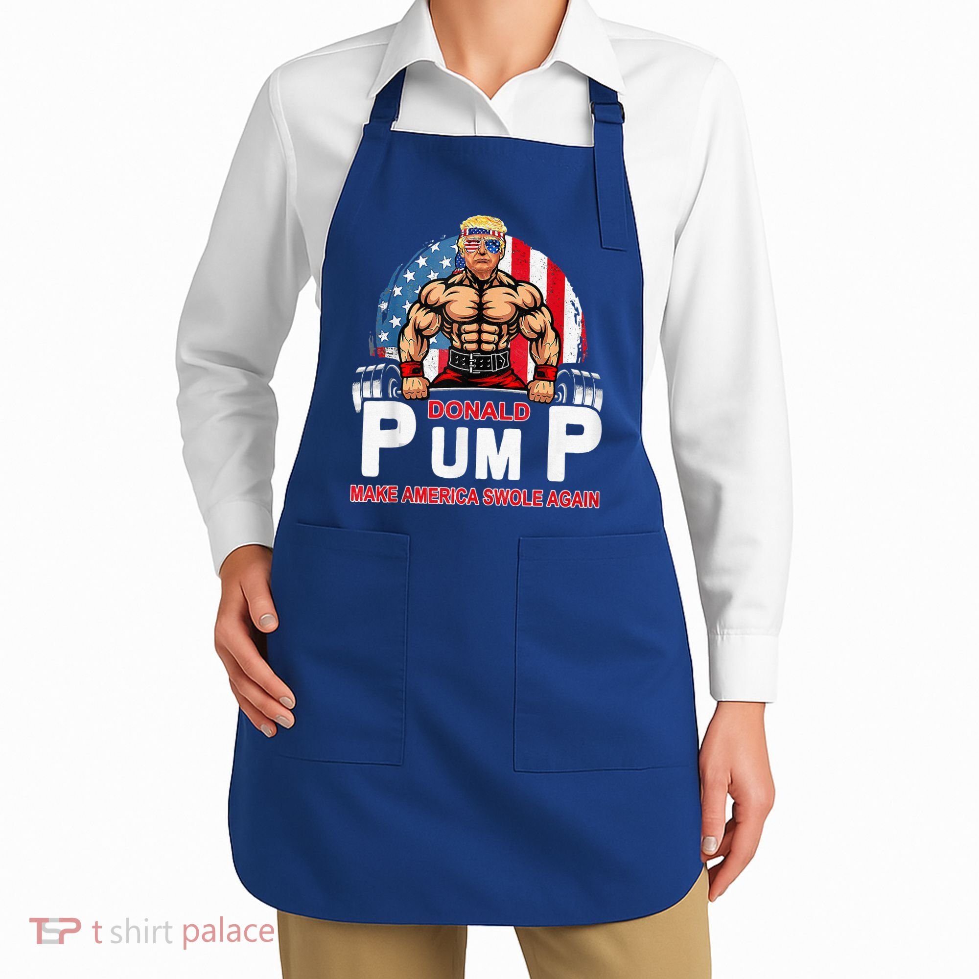 Donald Pump Swole America Again Gym Fitness Apron