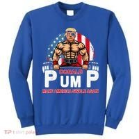 Donald Pump Swole America Again Gym Fitness Sweatshirt thumb 0