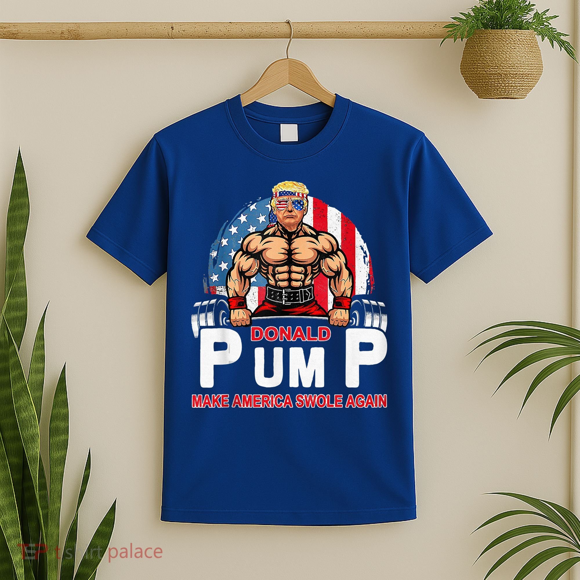 Donald Pump Swole America Again Gym Fitness T-Shirt