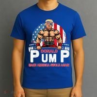Donald Pump Swole America Again Gym Fitness T-Shirt thumb 3