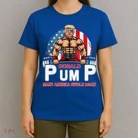 Donald Pump Swole America Again Gym Fitness T-Shirt thumb 4