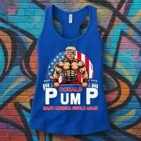 Donald Pump Swole America Again Gym Fitness Women's Tank Top thumb 3