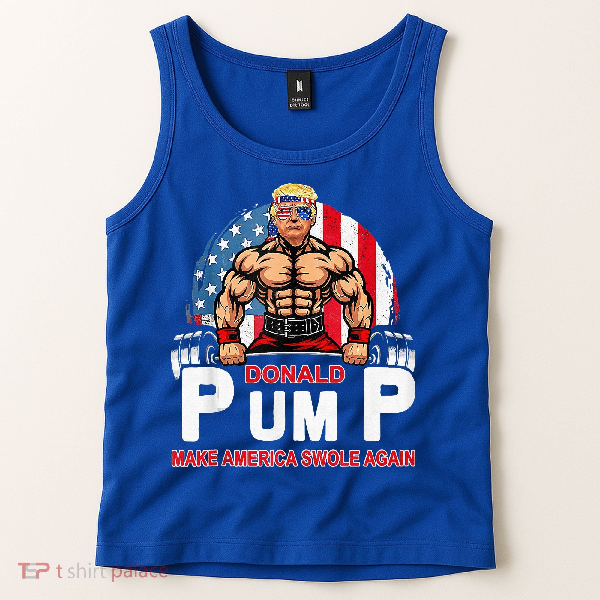 Donald Pump Swole America Again Gym Fitness Tank Top