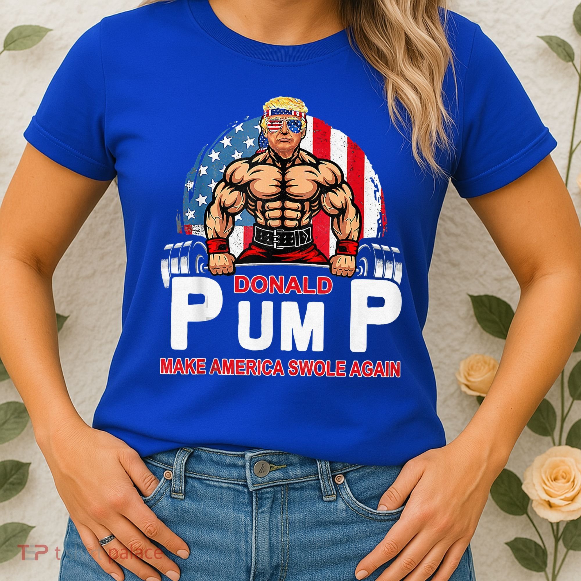 Donald Pump Swole America Again Gym Fitness Women's T-Shirt