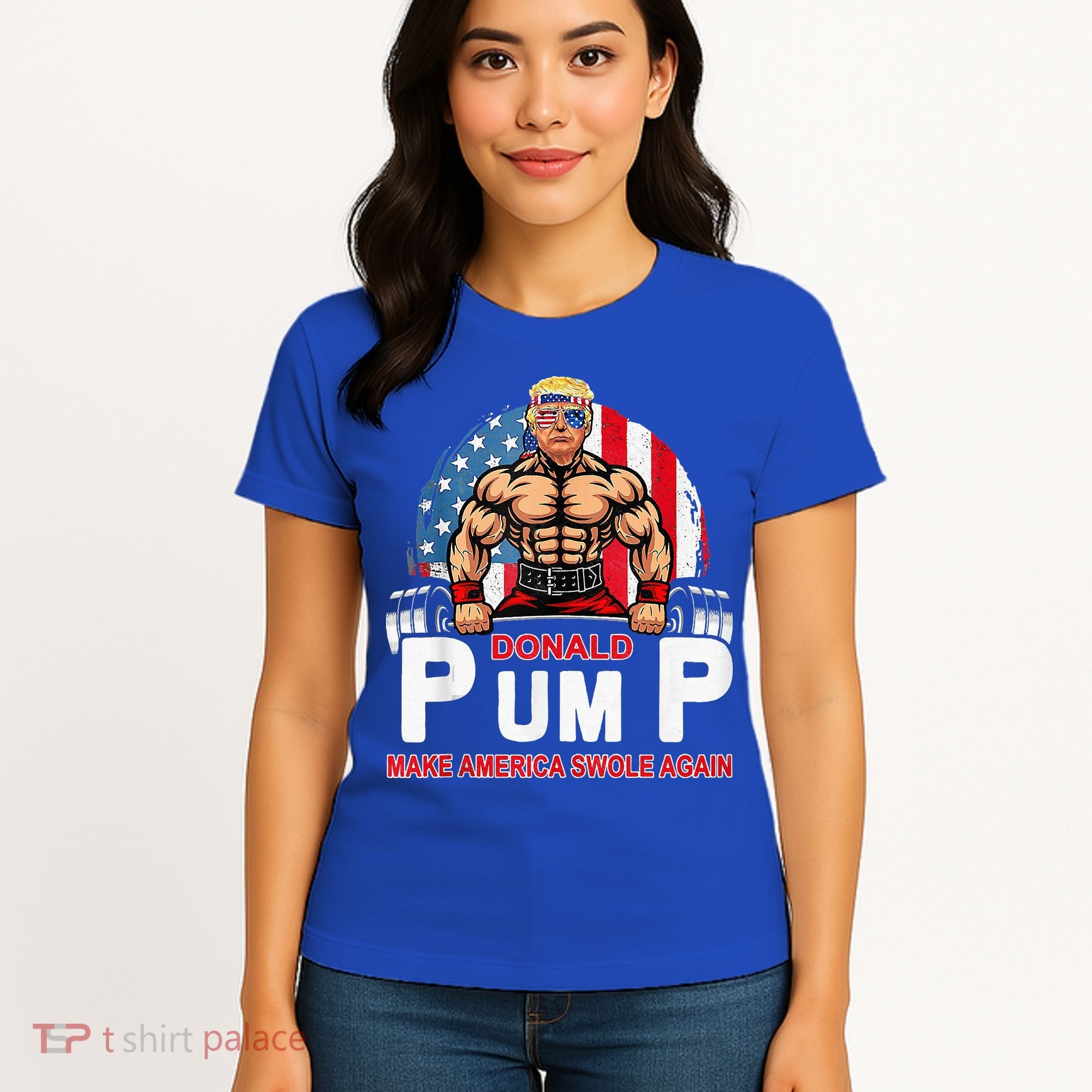 Donald Pump Swole America Again Gym Fitness Women's T-Shirt