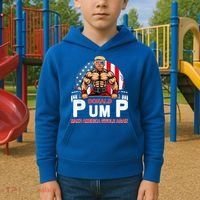 Donald Pump Swole America Again Gym Fitness Kids Hoodie thumb 2