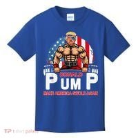 Donald Pump Swole America Again Gym Fitness Kids T-Shirt thumb 0