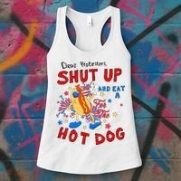 Dear Protesters Shut Up And Eat A Hot Dog Women's Tank Top thumb 3