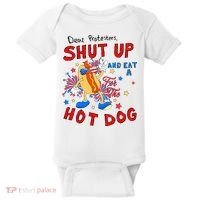 Dear Protesters Shut Up And Eat A Hot Dog Baby Bodysuit thumb 0
