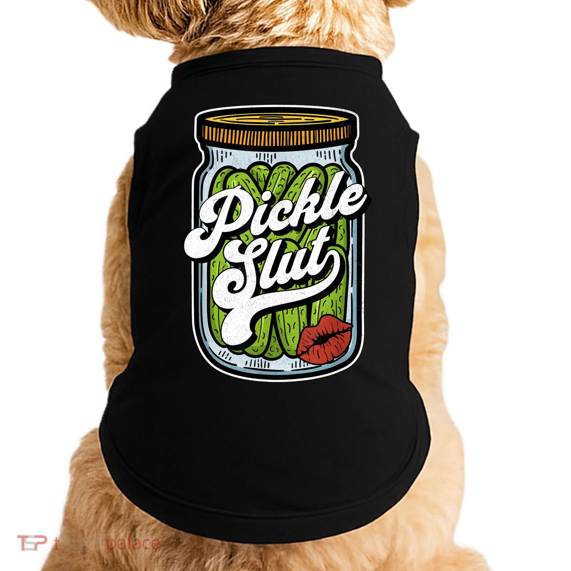 Dill Pickle Slut Funny Rude Humor Pickle Lover Jar Retro Doggie Tank