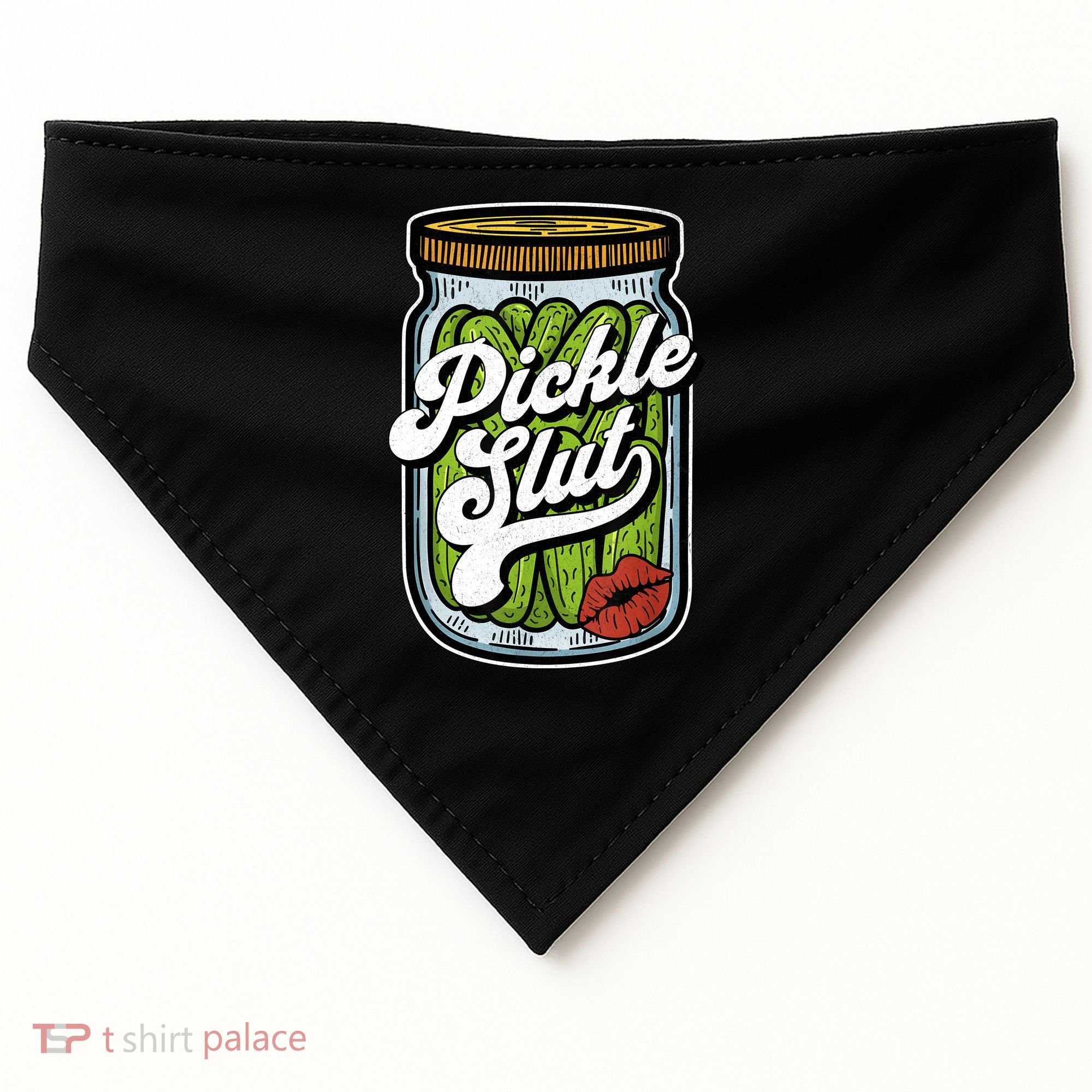 Dill Pickle Slut Funny Rude Humor Pickle Lover Jar Retro USA-Made Doggie Bandana