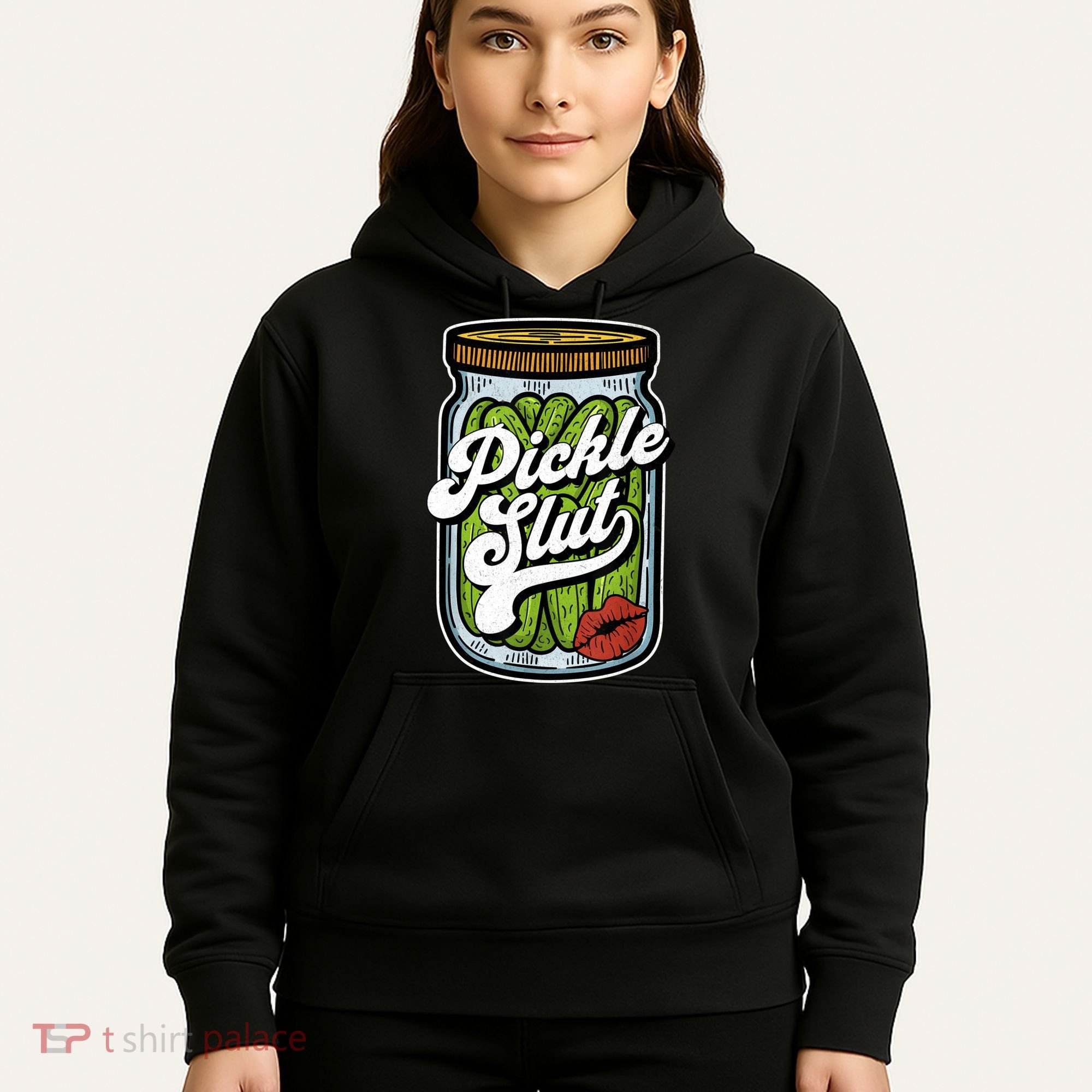 Dill Pickle Slut Funny Rude Humor Pickle Lover Jar Retro Hoodie