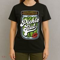 Dill Pickle Slut Funny Rude Humor Pickle Lover Jar Retro T-Shirt thumb 4
