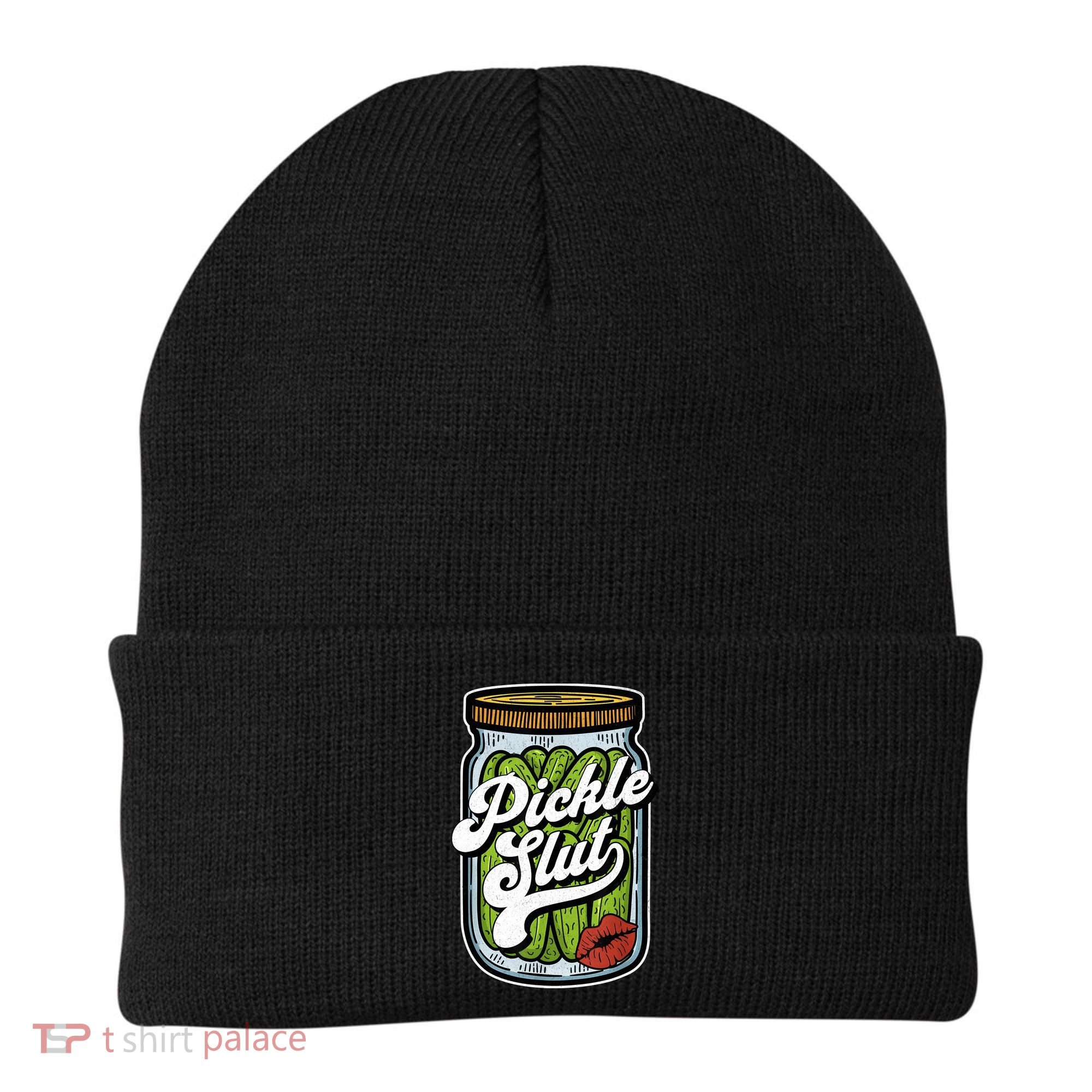 Dill Pickle Slut Funny Rude Humor Pickle Lover Jar Retro Beanie