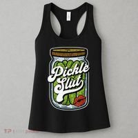 Dill Pickle Slut Funny Rude Humor Pickle Lover Jar Retro Women's Tank Top thumb 3