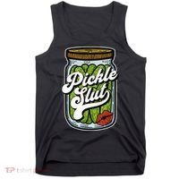 Dill Pickle Slut Funny Rude Humor Pickle Lover Jar Retro Tank Top thumb 0