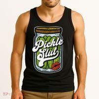 Dill Pickle Slut Funny Rude Humor Pickle Lover Jar Retro Tank Top thumb 3