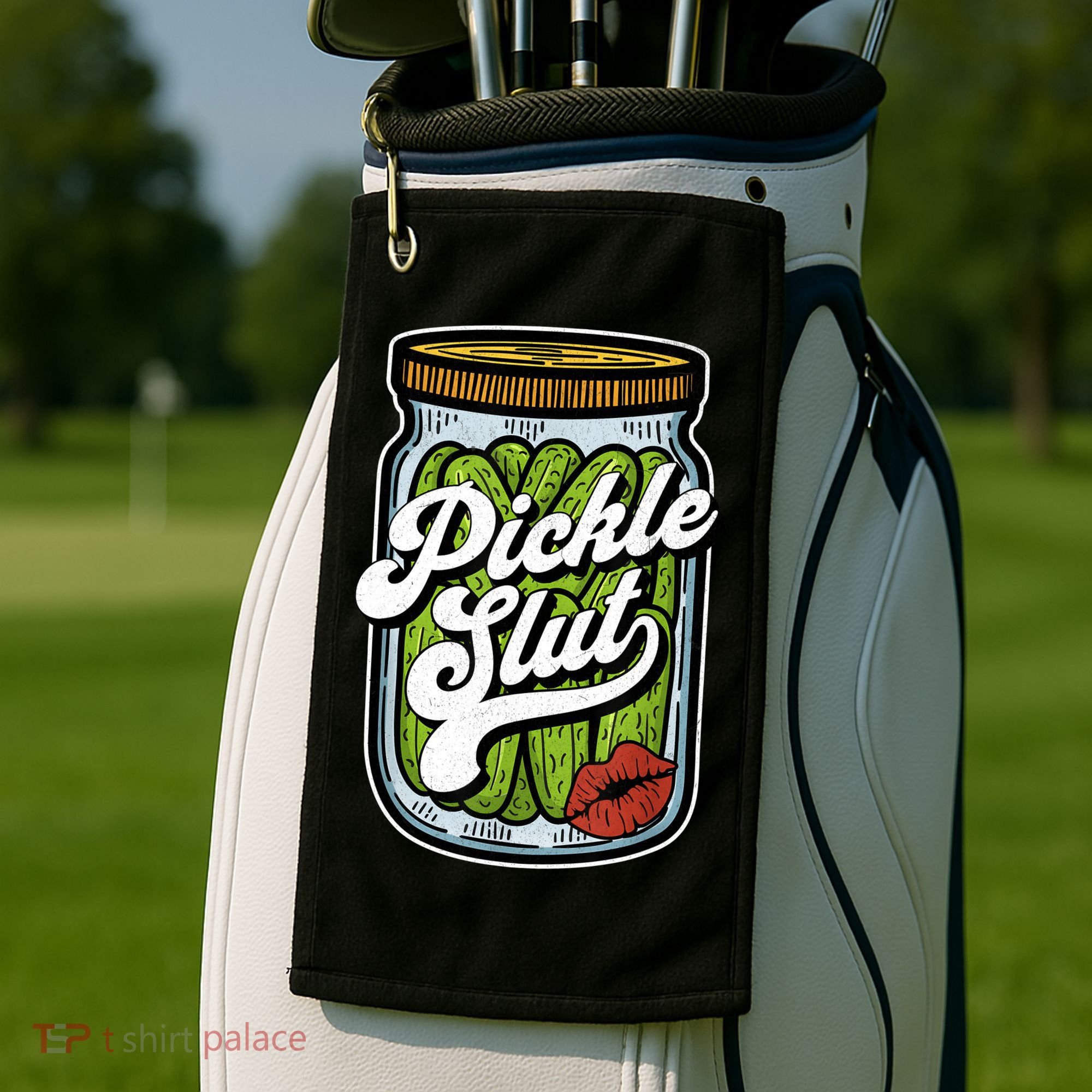 Dill Pickle Slut Funny Rude Humor Pickle Lover Jar Retro Golf Towel