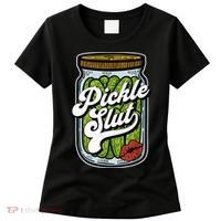 Dill Pickle Slut Funny Rude Humor Pickle Lover Jar Retro Women's T-Shirt thumb 0