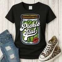 Dill Pickle Slut Funny Rude Humor Pickle Lover Jar Retro Women's T-Shirt thumb 3