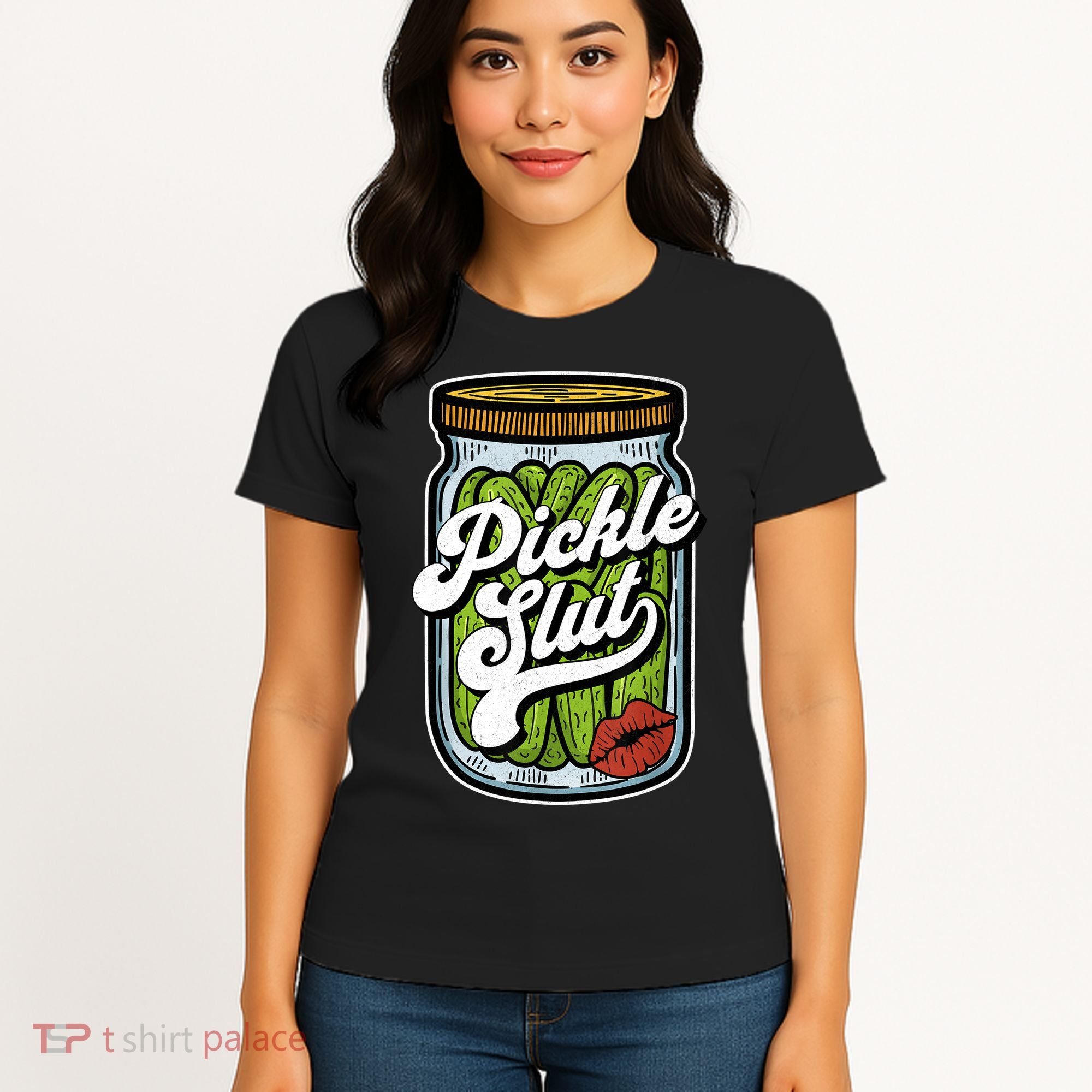 Dill Pickle Slut Funny Rude Humor Pickle Lover Jar Retro Women's T-Shirt