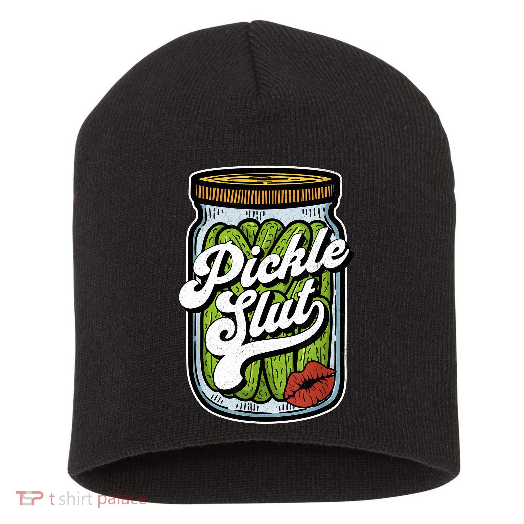 Dill Pickle Slut Funny Rude Humor Pickle Lover Jar Retro Short Acrylic Beanie