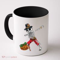 Dabbing Pilgrim Skeleton Pirate Thanksgiving Funny Gift Coffee Mug thumb 0