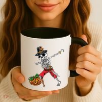 Dabbing Pilgrim Skeleton Pirate Thanksgiving Funny Gift Coffee Mug thumb 3