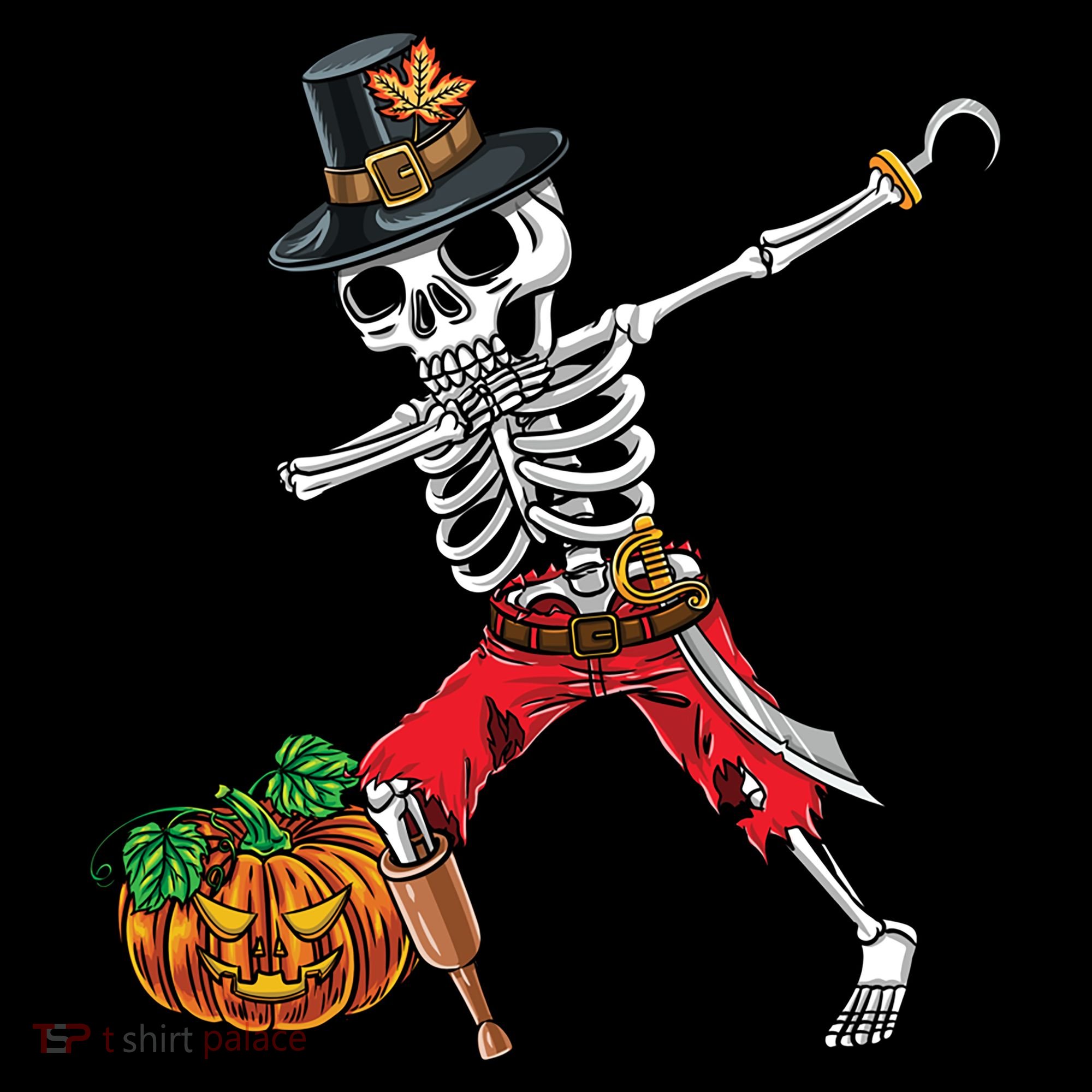Dabbing Pilgrim Skeleton Pirate Thanksgiving Funny Gift Coffee Mug