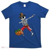 Dabbing Pilgrim Skeleton Pirate Thanksgiving Funny Gift T-Shirt thumb 0