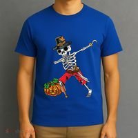 Dabbing Pilgrim Skeleton Pirate Thanksgiving Funny Gift T-Shirt thumb 3
