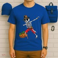 Dabbing Pilgrim Skeleton Pirate Thanksgiving Funny Gift T-Shirt thumb 6