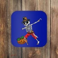 Dabbing Pilgrim Skeleton Pirate Thanksgiving Funny Gift Coaster thumb 0