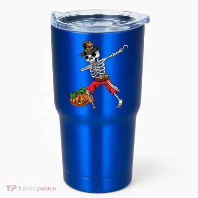 Dabbing Pilgrim Skeleton Pirate Thanksgiving Funny Gift Tumbler