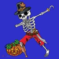 Dabbing Pilgrim Skeleton Pirate Thanksgiving Funny Gift Visor thumb 3