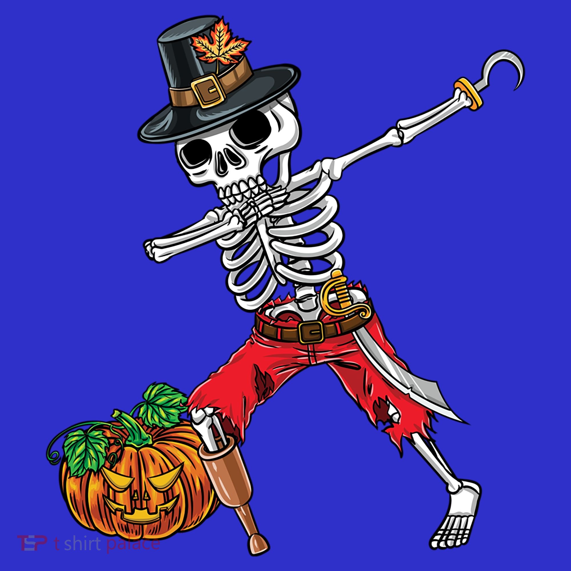 Dabbing Pilgrim Skeleton Pirate Thanksgiving Funny Gift Visor