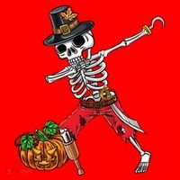 Dabbing Pilgrim Skeleton Pirate Thanksgiving Funny Gift Santa Hat thumb 1