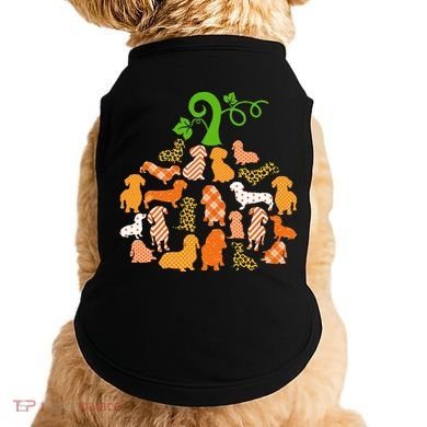 Dachshund Pumpkin Shape Plaid Leopard Dog Autumn Halloween Doggie Tank