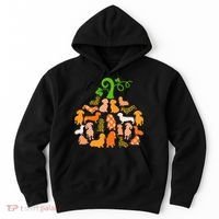 Dachshund Pumpkin Shape Plaid Leopard Dog Autumn Halloween Hoodie thumb 0